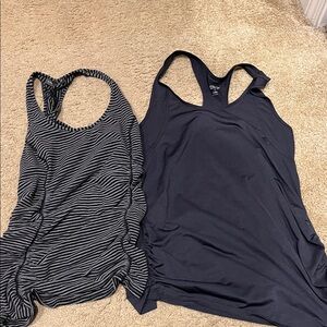 Maternity Black and Gray Tank Tops
